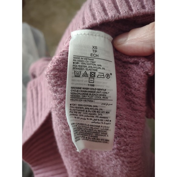 SoSoft Crew-Neck Tunic Sweater Rose Dawn XS Waffle Knit Oversized Preppy Classic - Picture 5 of 8